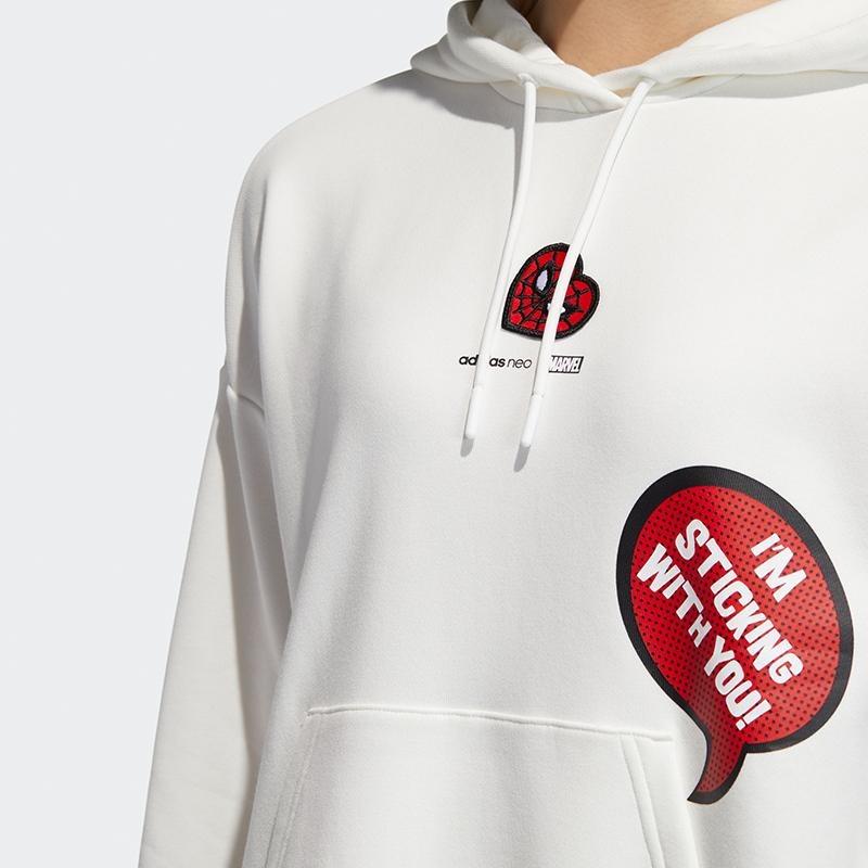 adidas Neo x Marvel Spider-Man Women's Off-White Hooded Sweatshirt H55126