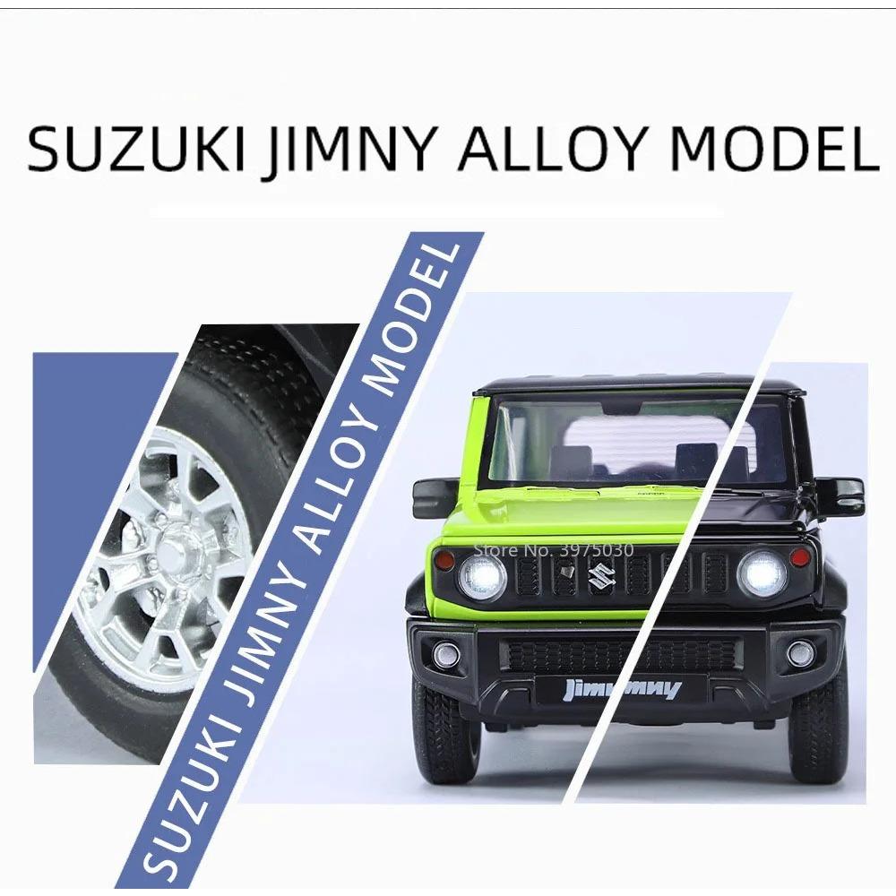 1/24 SUZUKI Jimny Lekebilmodell Legering Diecasting med lydlys Trekk tilbake Funksjon Leker Kjøretøysmodeller Voksensamlergaver