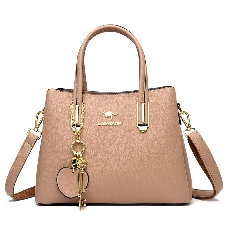 Large capacity three-layer women's fashion handbag simple women's bag new messenger bag shoulder bag