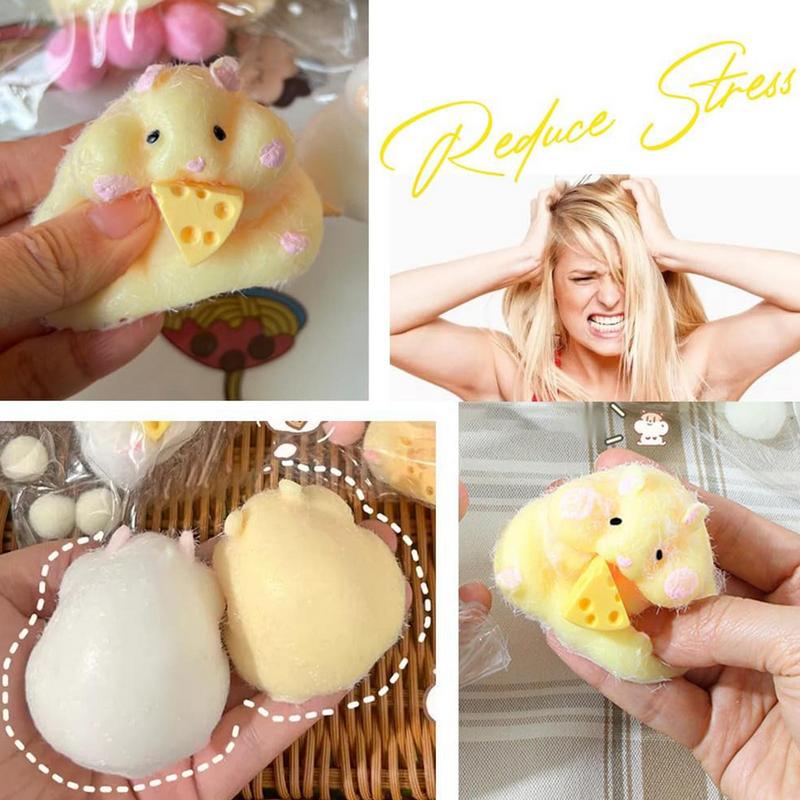 Taba Squishy Toy Mochi Toy Silikonová fuzzy Roztomilý Křeček Ručně vyráběná Squishy Toy Tabby Křeček Uvolňovač stresu Ruční relaxační hračky
