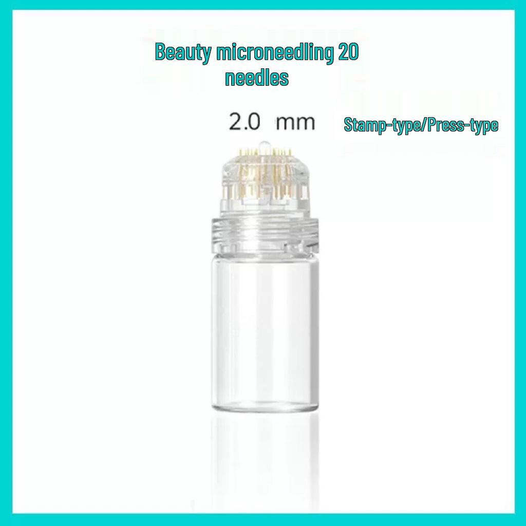 Beauty Gold 20-Pin Micro-Needle Stamp & Water-Soluble Needles - Portable Manual Press