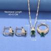 5-Piece New Moroccan Wedding Jewelry  Gold Plated Costume Necklace And Earrings Green Sets African Women Classic Accessories