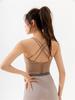 Women Padded Full Cup Yoga Bra Wire-Free Cross Back Sports Brassiere Beauty Back Shockproof Bralette Sexy Breathable Quick-Dry Fitness Underwear