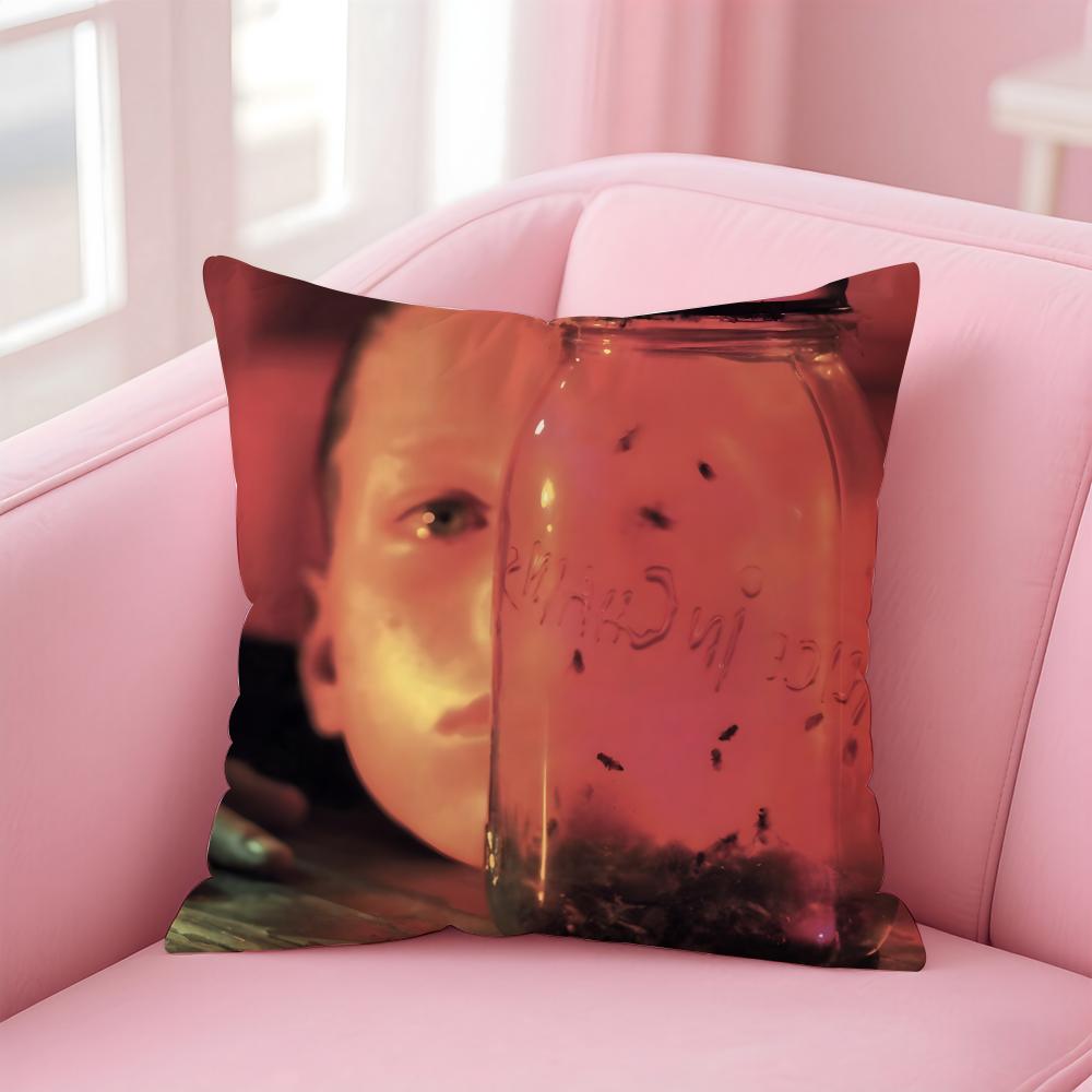 A-Alice In Chains Band Cushion Cover Comfortable Reversible Pillow Cover Ideal For Car Sofa Bedroom & Beyond
