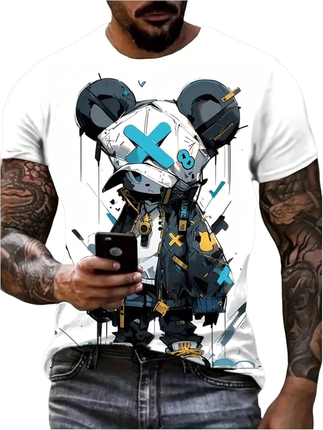 

VIPWOLF Men s Color Block Short Sleeve Casual T Shirts Crew Neck Letter Graphic Tees Golf Workout Summer Tops S разноцветный