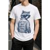 Plus Size - Men's T-Shirt S-5XL Featuring A Cool Raccoon Graphic Print With Sunglasses And The Phrase 'Not Fast Just On My Time' - Casual
