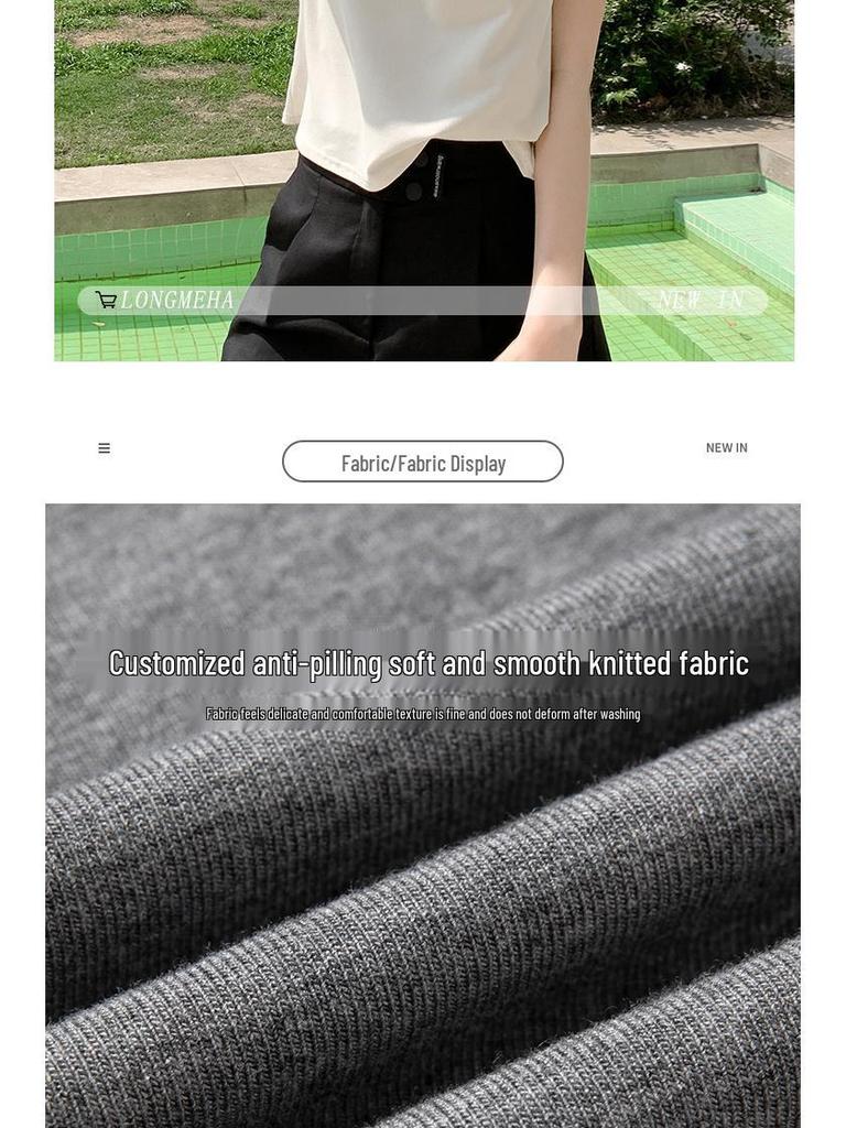 Women's V-Neck Casual Summer T-Shirt: Slimming, Versatile, Trendy, Short Sleeve, Solid Color