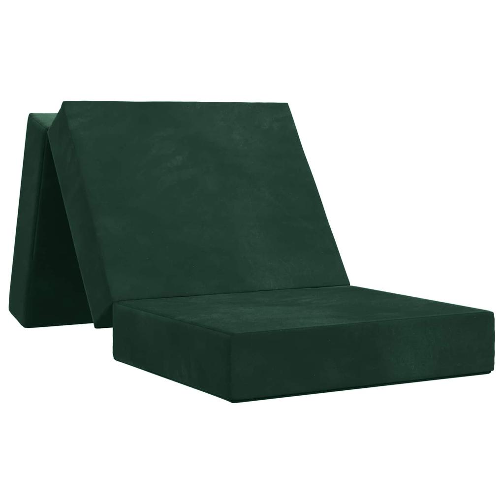 Folding Sofa Bed 75 x 63 x 45 cm Dark Green