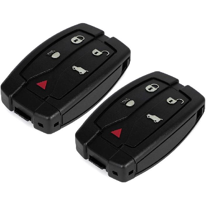 

cciyu 2 X Flip Key Fob Uncut Blade (SHELL CASE) 5 Buttons Replacement for Remote Shell Pad Case Only for 2008 2009 2010 2011 2012 for Land Rover LR2