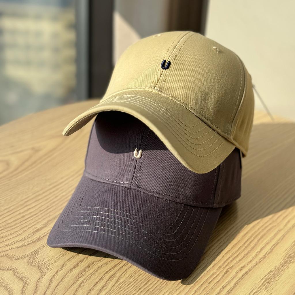 High Quality Hard Top Letter Embroidered Baseball Hat Women's Spring and Autumn Simple Peaked Cap Wide Brim Showing Face Small Sunscreen Hat Men