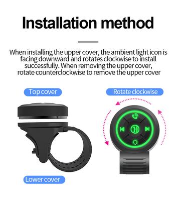 Bluetooth 5.3 Volante Auto Pulsante Telecomando Wireless Universale per Manubrio Moto/Bici Controller Media