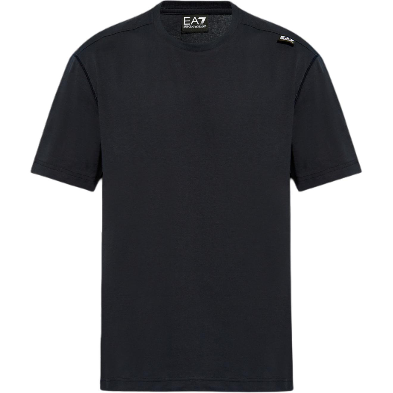 Emporio Armani EA7 Logo Print Crew Neck Short Sleeve T-Shirt Men tops Navy-Blue 76DPT06-PJFFZ-1562 S