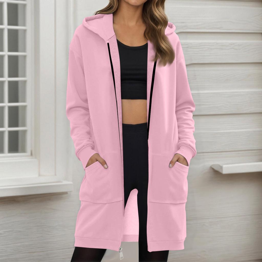 Women's Zip Up Hoodies Oversized Fleece Long Pullover Hooded Sweatshirts Casual Long Sleeve Fall Hoodie Jacket