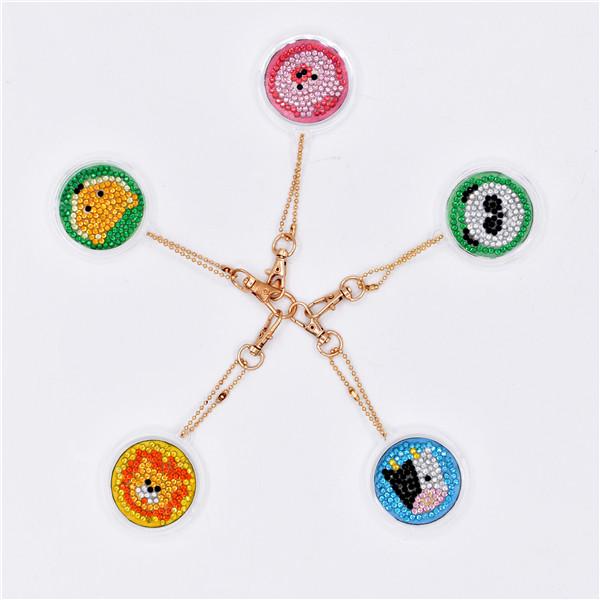 

5шт DIY брелок ручной работы мультфильм животных полная дрель алмазная живопись