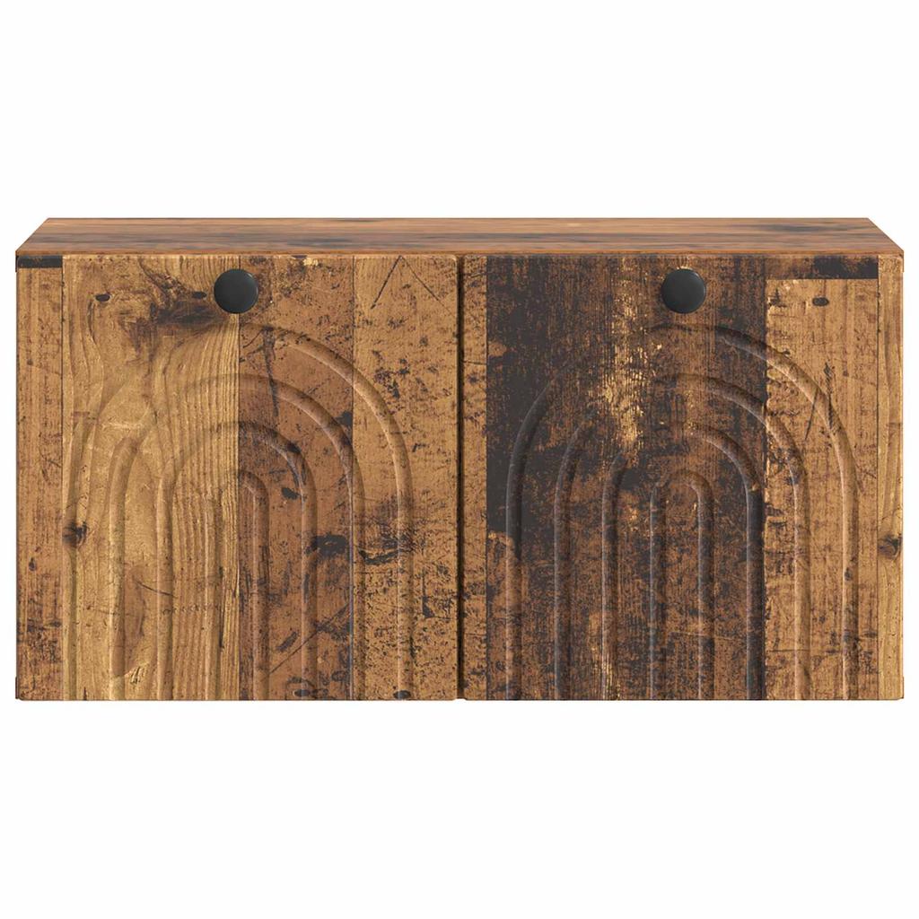 Wall Mounted TV Cabinet Reclaimed Wood Look 59.5 X 31 X 30 Cm