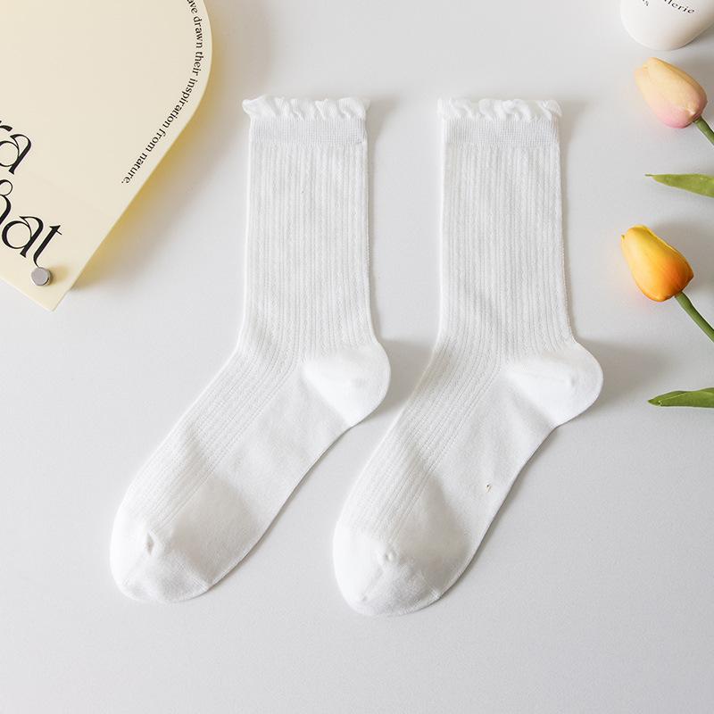 Female Spring and Summer Thin Cotton Ear Side In The Tube Ice Ice Pile Socks