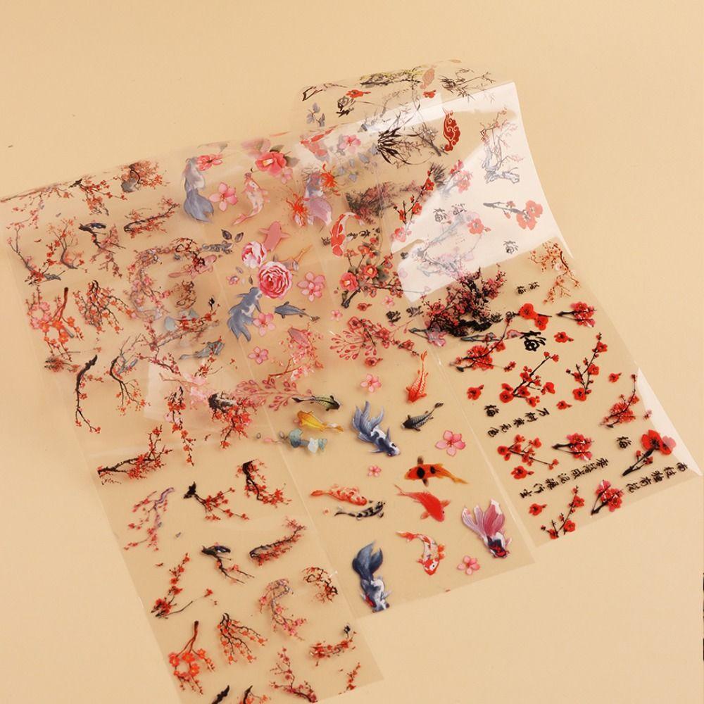 Sticker For Nails Ink Painting Nail Decoration Foil Stickers Nail Art Decor Chinese Style Sticker