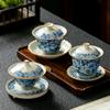 Hochwertige Retro Ru Kiln Teetasse Keramik Sancai Deckelschale Teezubereiter Gaiwan Kann Kung Fu Teegeschirr fördern
