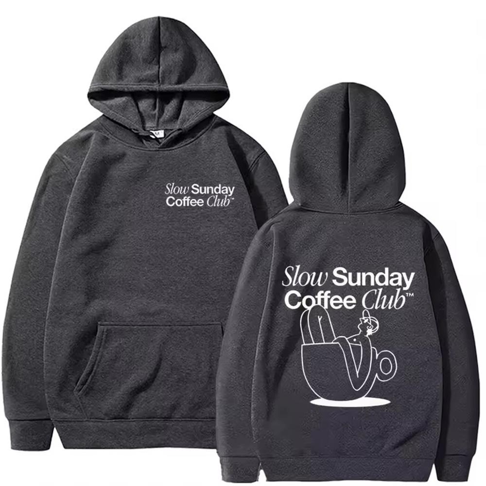 2025 New Sunday Coffee Club Hoodie Funny Men's Hoodie Harajuku Unisex Street Wear Fleece Pullover Sweatshirt