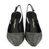 Salvatore Ferragamo Jessie Crystal Embellished Slingback Pumps Black Silver