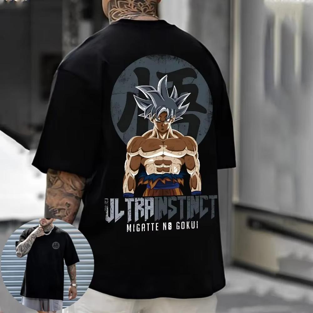 Dragon Ball 2025 Лето Мужская Футболка Уличная Одежда Свободный Крой Анимация Печать Повседневный Крутой Родитель-Ребенок Футболка с Коротким Рукавом 4XL