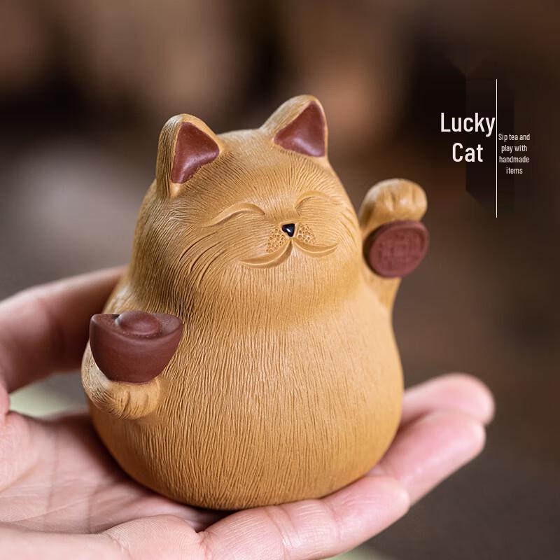 Zhinianhua Purple Clay Lucky Cat Tea Pet