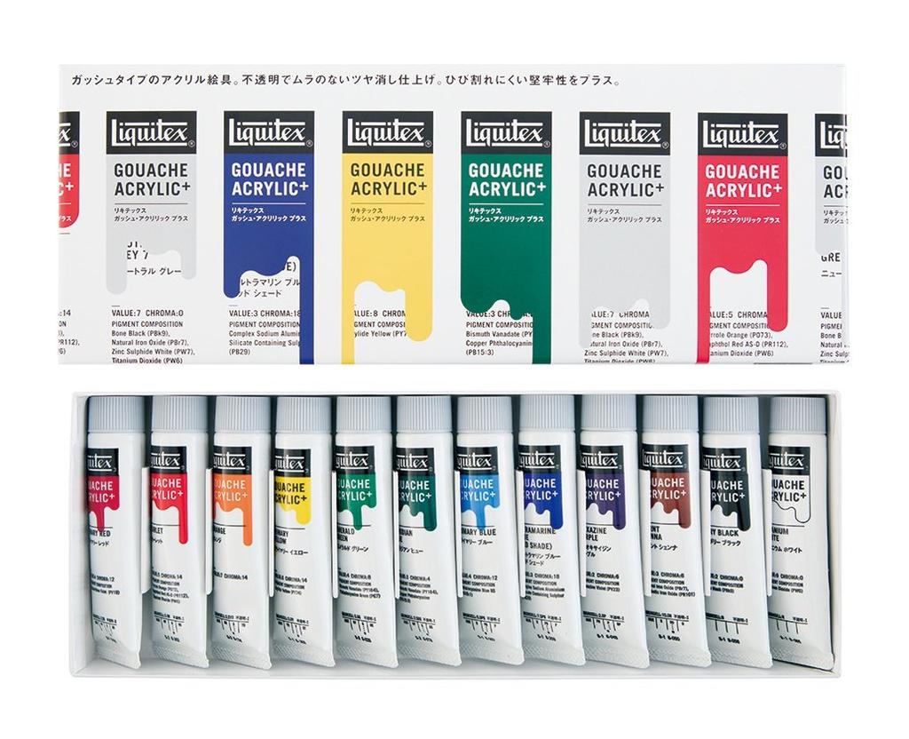 Liquitex Gouache Acrylic Plus Set 20mL 15821812 12-Color