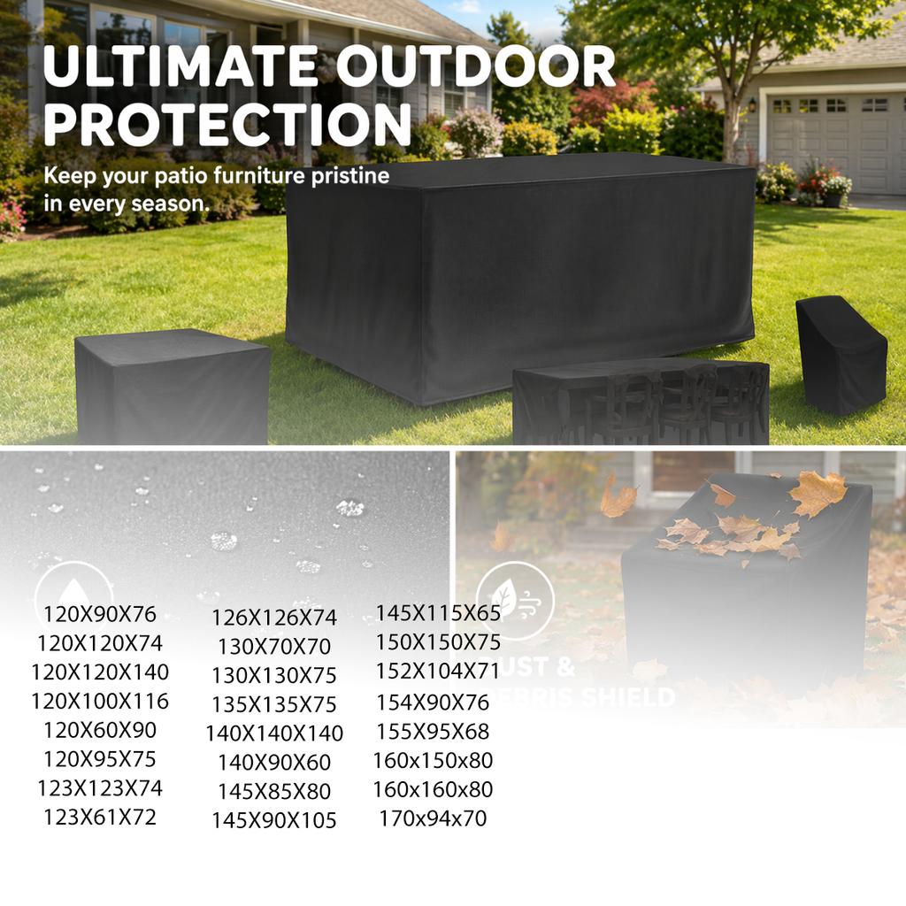 240 Sizes of Patio Furniture Covers, Table and Chair Covers, Waterproof, Dustproof, UV-proof 210D Oxford Cloth Protective Cover