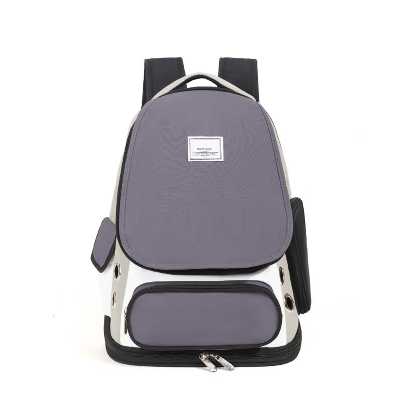 

Breathable Pet Backpack Multifunction Cats Carrying Bag with Double Openings Top Handle Adjustable Strap for Small Pet сірий колір
