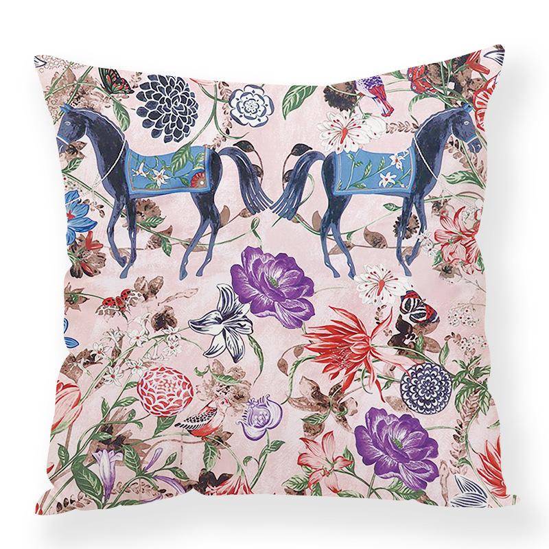 Retro Animal Chain Mixed Elements Digital Printing Pillow Case Car Waist Pillow