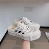 Trend Princess Style~ a Little Cool Summer Ins Mesh Breathable One Pedal Little White Shoes Sandals Women's Casual Half Slippers