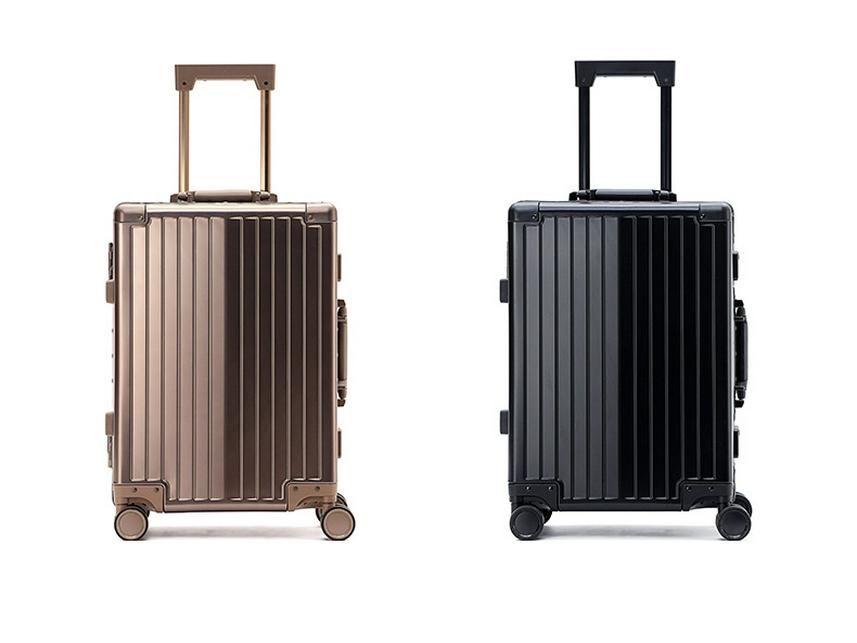 Aluminum-Magnesium Alloy Suitcase: 20-Inch Trolley & 24-Inch Travel Luggage with Password Lock