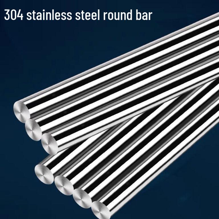 304 Stainless Steel Bright Round Rod - Solid, Linear, Custom Cut