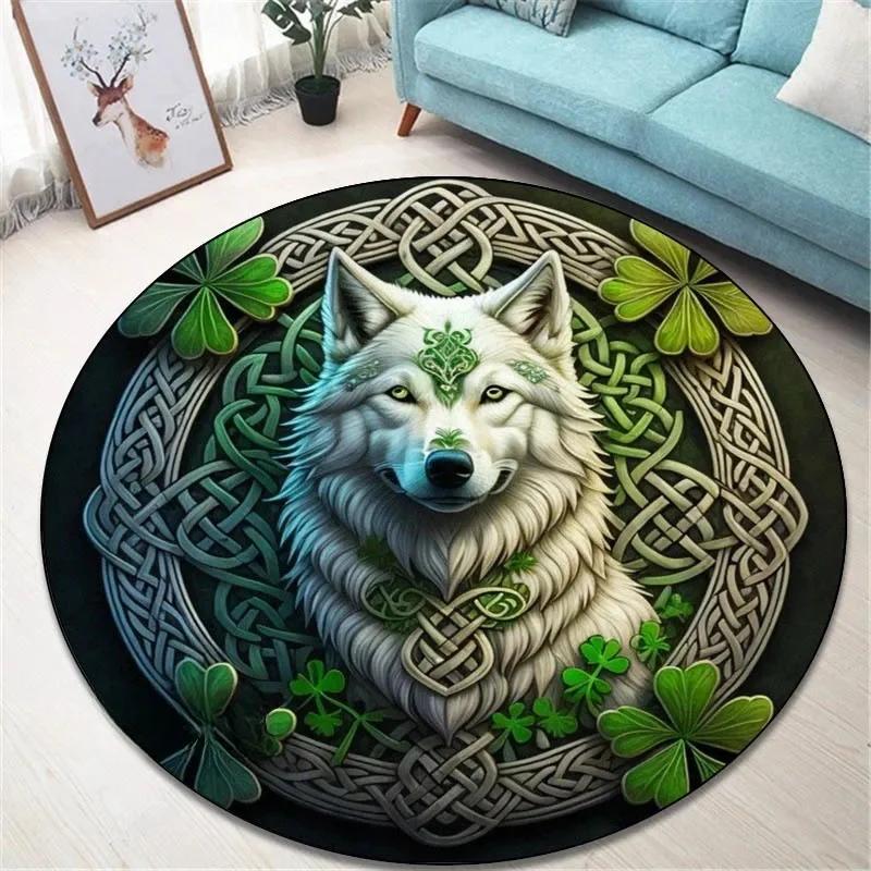 Runder Vintage-Teppich 'Baum des Lebens' für Wohnzimmer und Schlafzimmer Eleganter rutschfester Teppich Stilvolle dekorative Bodendekoration Perfektes Geschenk