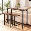 Bar Table, 3PCS 1193.8mm Bars Tables Set, Bar Tables and Chair Set with Rounded Edge Design, Rectangular Pub Table with Two Stools for Office Desk,