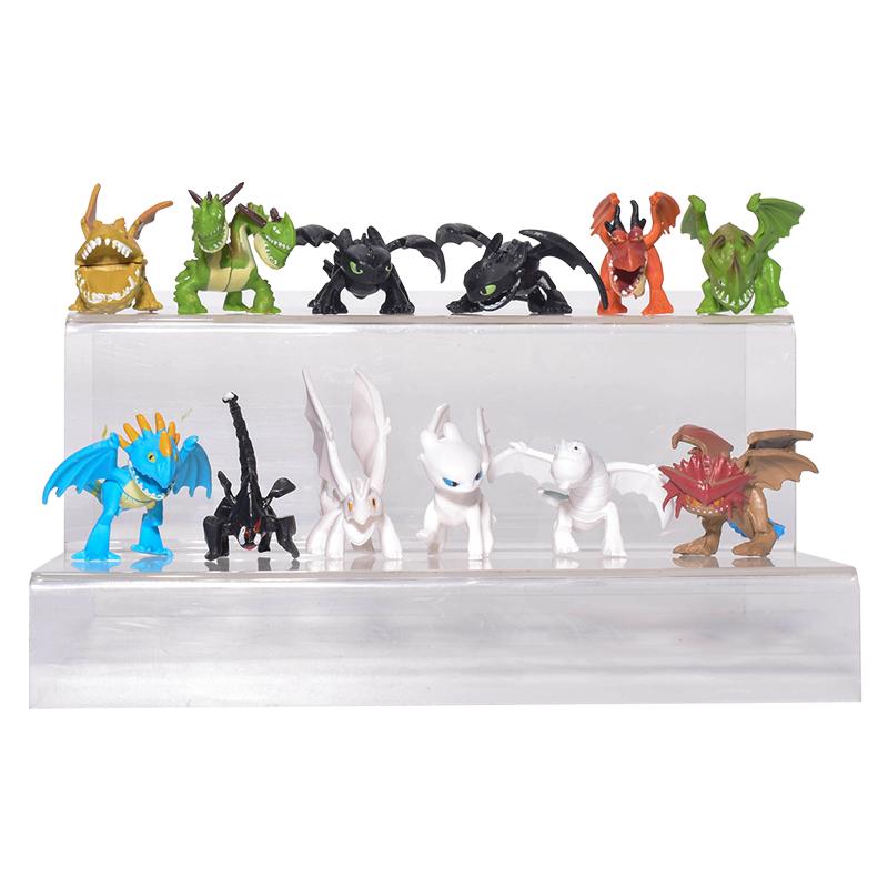 12 PZ/Set Treno Drago Mondo Nascosto Toothless Furia Mini Carino Personaggio Anime PVC Azione Collezionabile Figura Modello