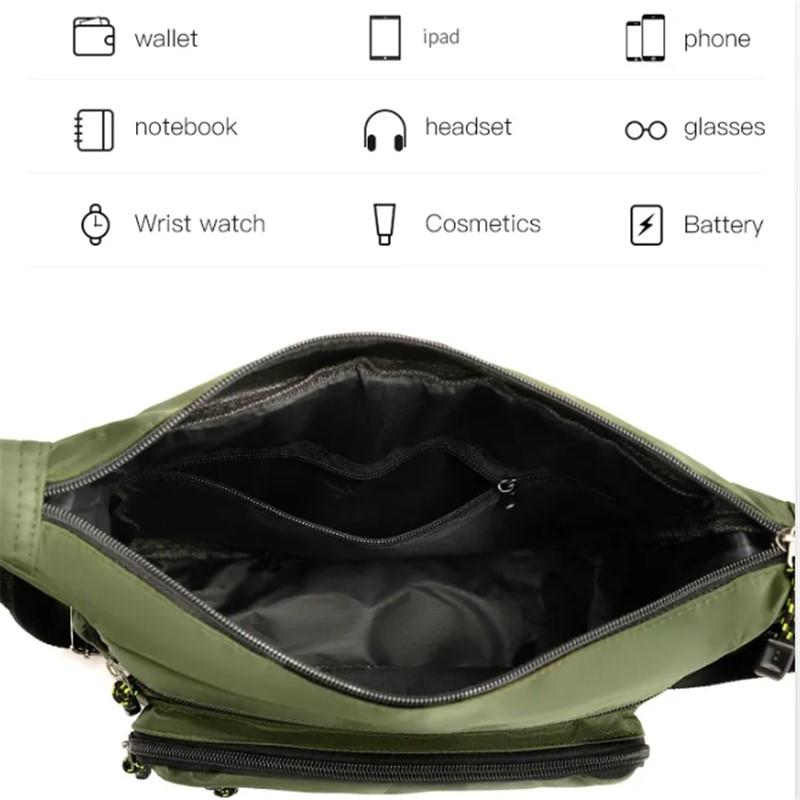 Hot Sale Large Capacity Men's Casual Fashion Single Shoulder Crossbody Luxury Messenger Bag Multi-layer Pocket Design Oxford