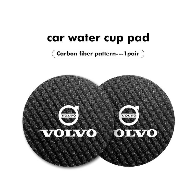 For Volvo 2pcs Silica Gel Car Coaster Water Cup Holder Anti Slip Pad Mat Xc60 Xc90 V40 V60 S60 V50 V90 S80 C40 XC40 V70 XC70 C30 CT9