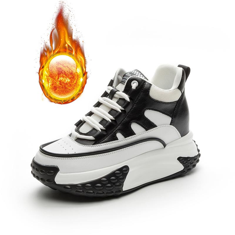 

Autumn and winter women s shoes new trendy medium tube versatile thick-soled muffin inner height increase casual sports shoes 40