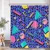 Geometric Abstract Shower Curtains Square Wave Line Triangle Circle Math Bathroom Decorations Modern Bath Curtain With Hooks
