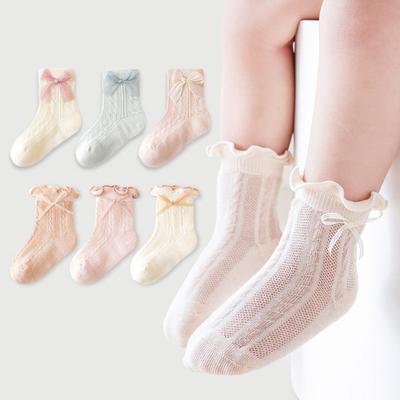 3 Pairs Girl Socks Thin Mesh Socks Kids Girl Bow Socks For Girls Breathable Princess Style Baby Girl Accessories