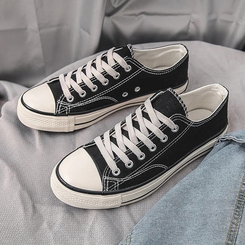 

2024 Новый стиль Корейская версия 1970-х Повседневные студенческие кеды на низкой подошве из канвы Универсальные винтажные уличные фотографии Парная тканевая обувь 37 чёрный