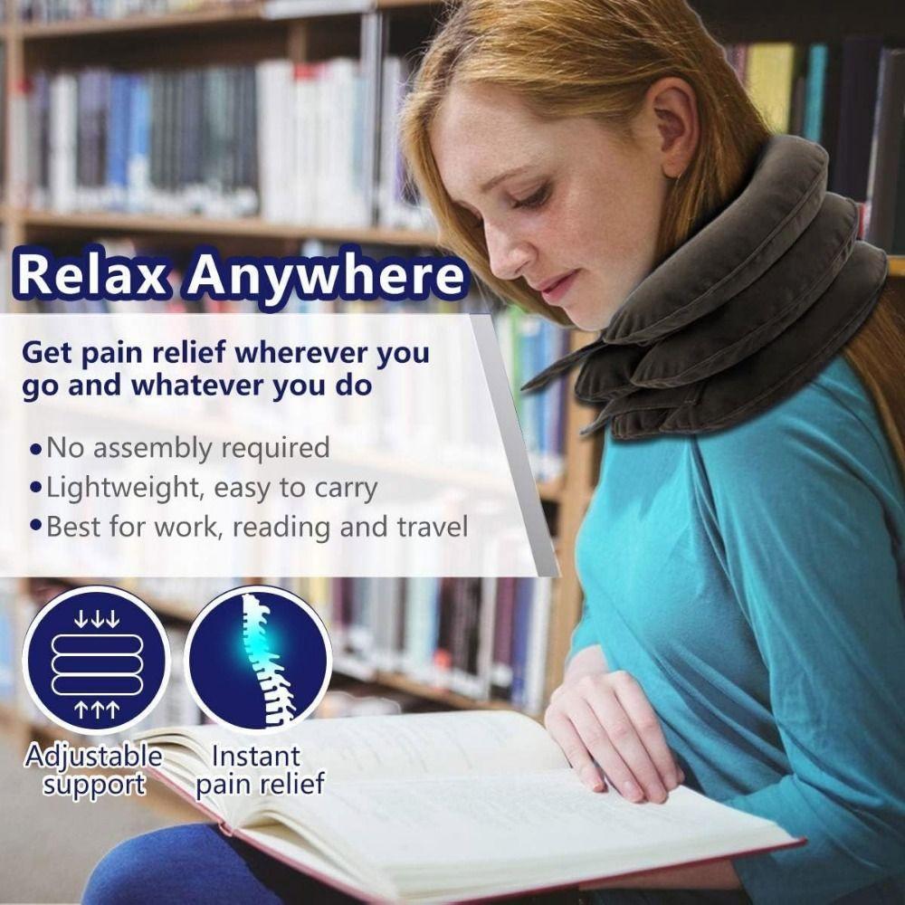 Adjustable Inflatable Neck Stretcher Foldable Neck Traction Pillow Travel