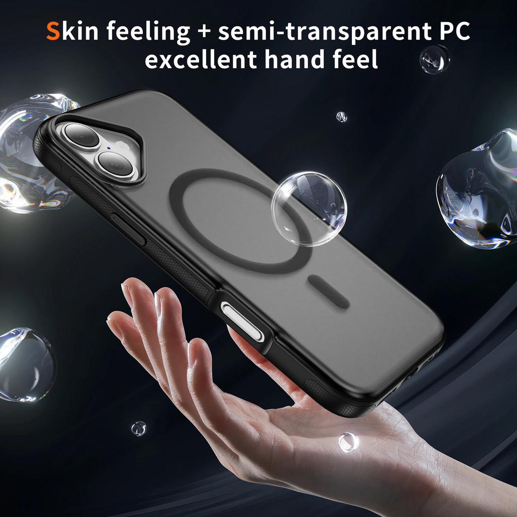 For iPhone 17 Case PC + TPU Skin Touch Anti-drop Phone Cover Compatible with MagSafe