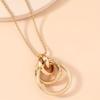 Fashionable Gold Color Ring Pendant Necklace, Suitable for Women's Simple Daily Party Jewelry Gifts