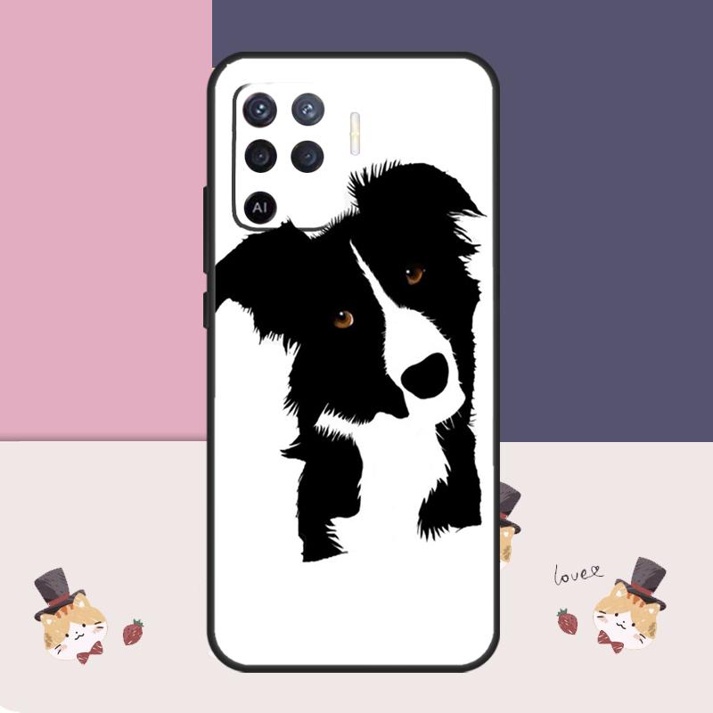 Cartoon Border Collie Case For Oppo A77 A17 A57 A40 A78 A54 A74 A94 A76 A16 A96 A18 A60 A80 A38 A58 A98 A15 A5 Pro