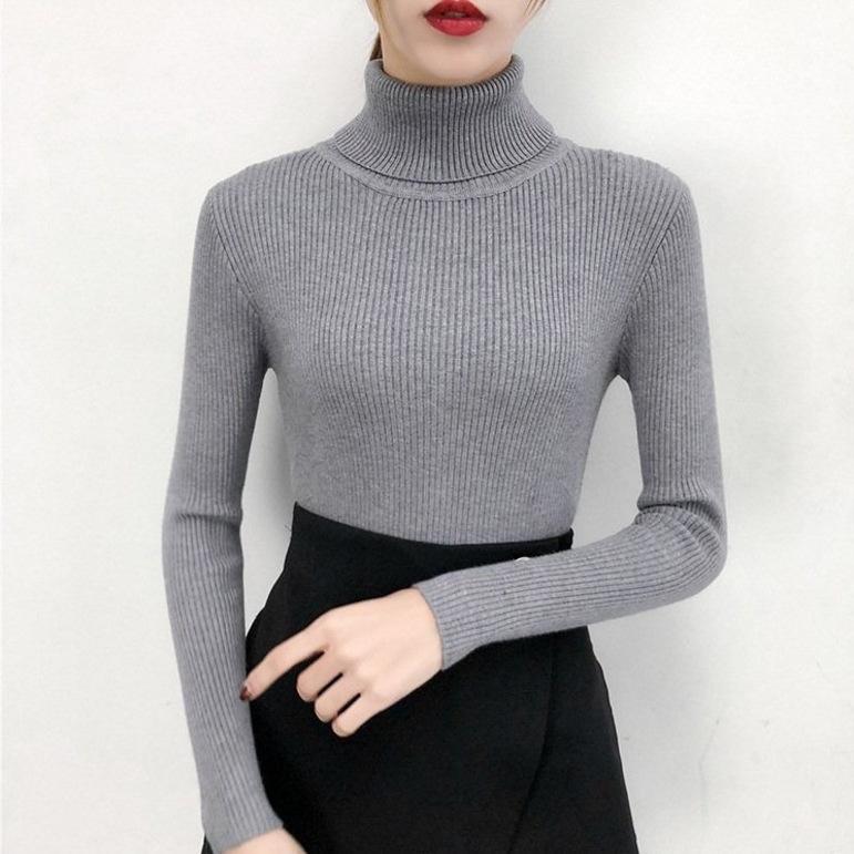 Pullover lavorati a maglia sexy sottili da donna Maglione autunno inverno dolcevita Maglioni femminili Abiti elasticizzati taglie forti