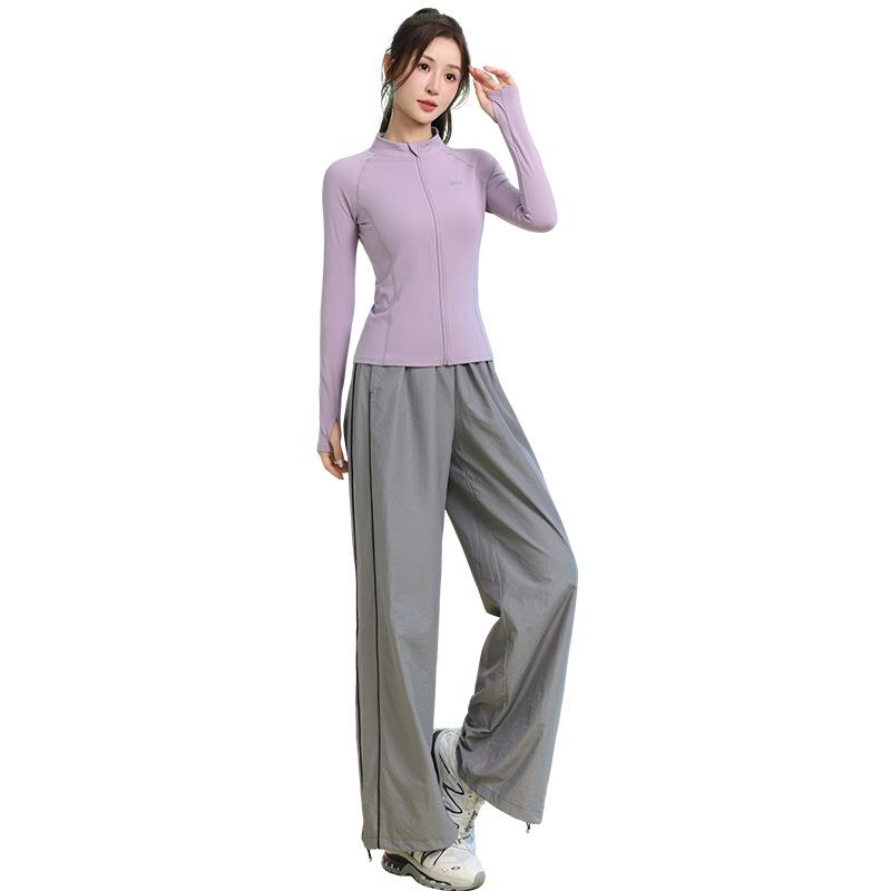 Damen Slim-Fit Atmungsaktiver Badmintonanzug - Herbst/Winter Schnelltrocknendes Sportbekleidungsset mit Reißverschluss und langen Ärmeln