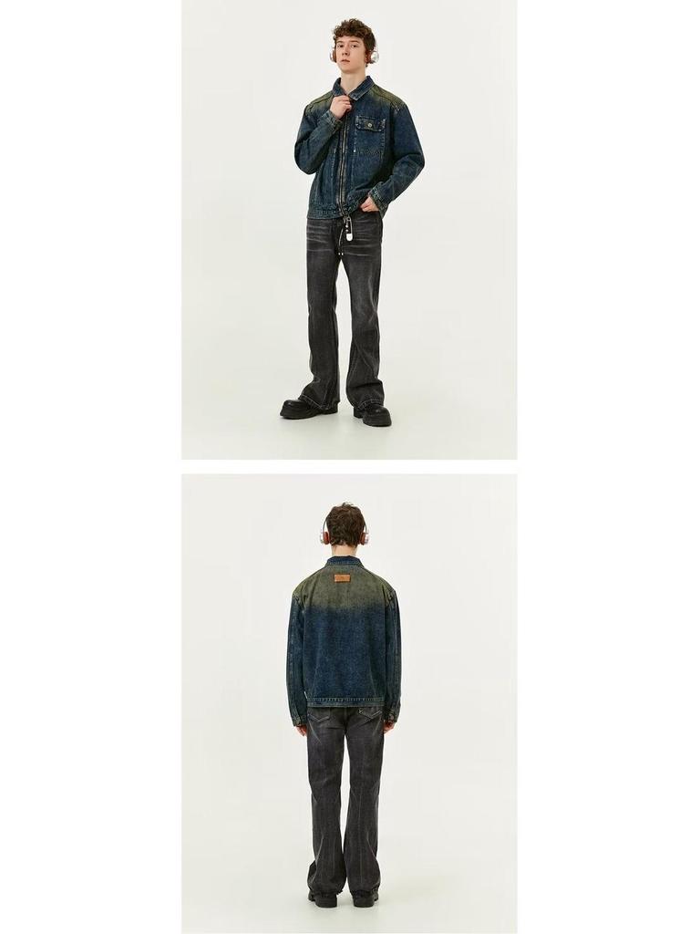Men's Retro High Street Washed Denim Workwear Jacket