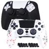 JYXETOV PS5 Edge Controller Ergonomisches Silikonfrei 8 Tasten Lädt mit Original-Druckmuster-Abdeckung, Design, Schutz, Kappen, Ladegerät, Anti-Rutsch